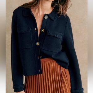 Navy Crotchet Betty Caridigan Size M